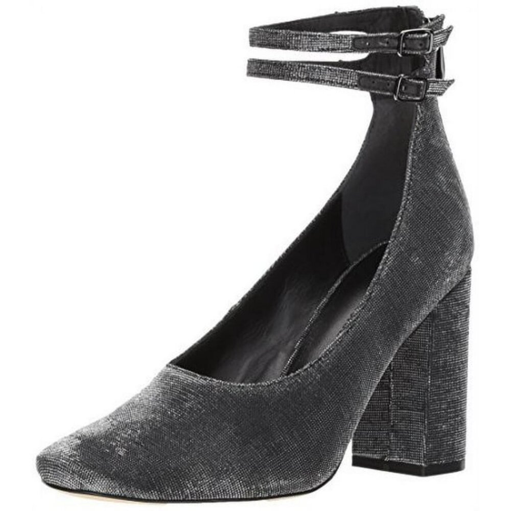 Sigerson Morrison NEW Designer Pump PLUM2 Heels Ankle Strap Lurex Shoe Womens 10